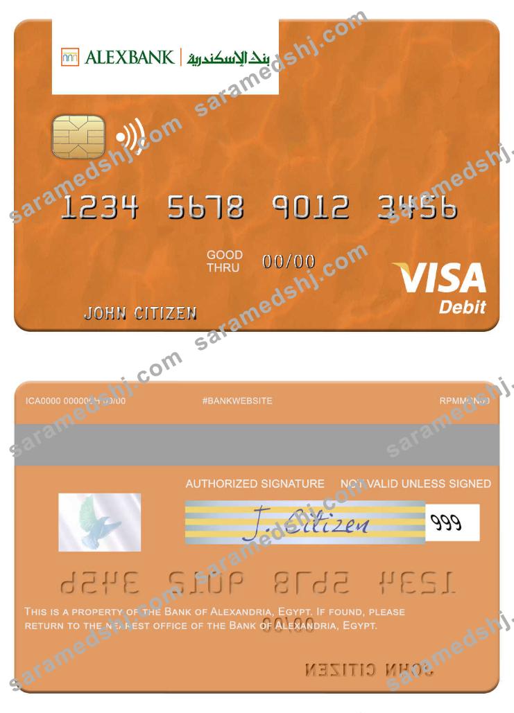 Egypt Bank of Alexandria visa debit card